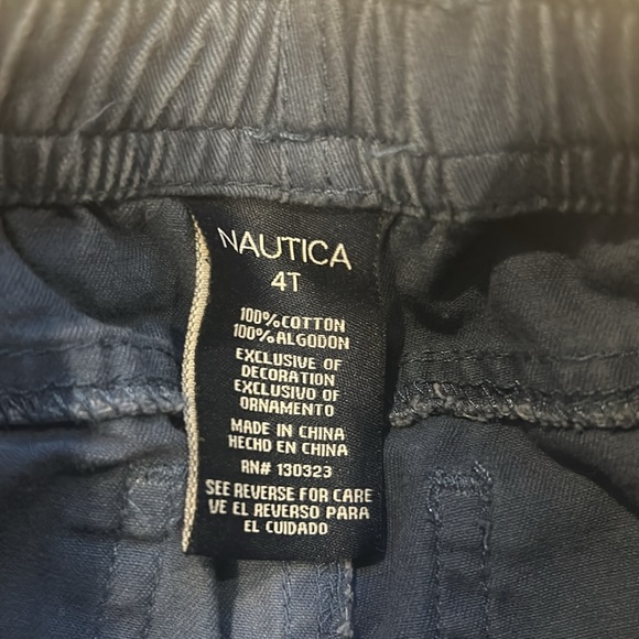 Nautica 3 Piece Set Blue Long-Sleeve Button Down Sweater Vest & Pants Size 4T - Picture 11 of 13